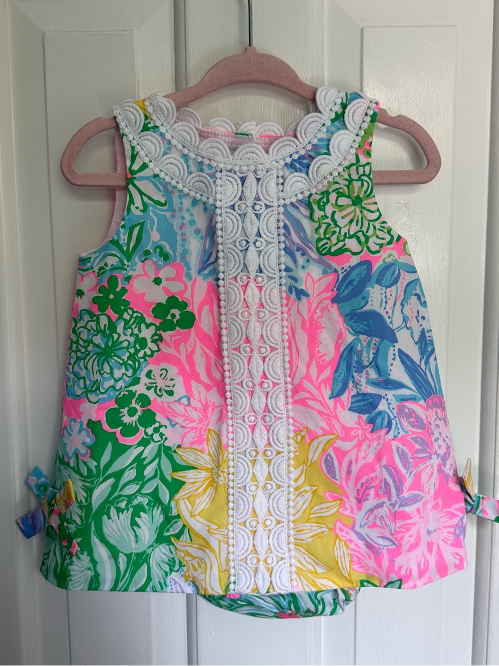 Lilly Pulitzer Baby Lilly Shift Dress + Bloomers – Bright Delight Patch – NWT